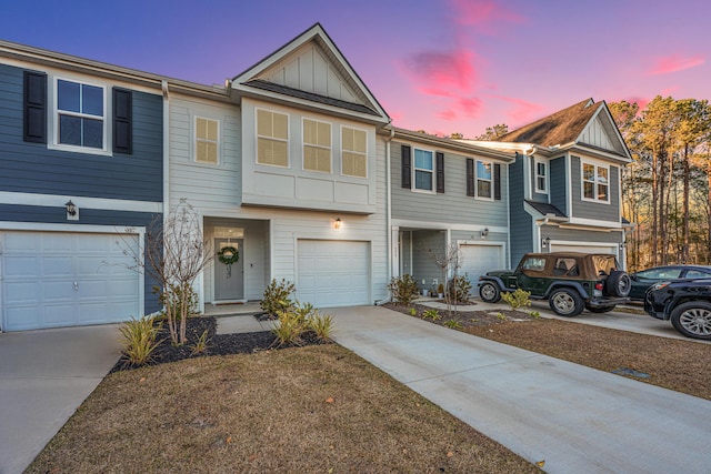 view of property with a garage