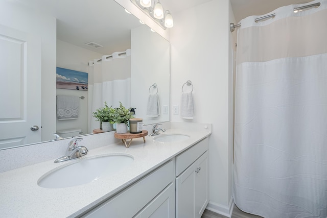 bathroom with toilet and vanity