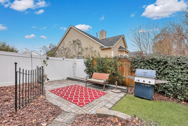 view of patio / terrace with area for grilling