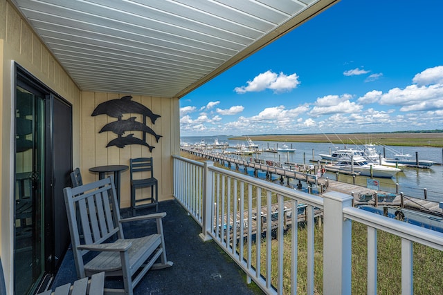 3701 Docksite Rd Unit 220, Edisto Island, SC 29438 - balcony with a water view and a dock