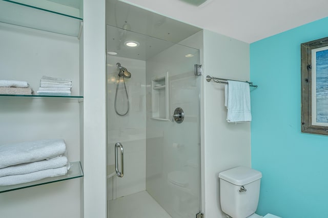 3701 Docksite Rd Unit 220, Edisto Island, SC 29438 - full bathroom with a shower stall, toilet, and recessed lighting