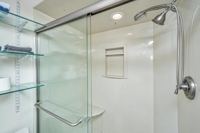 3701 Docksite Rd Unit 220, Edisto Island, SC 29438 - full bathroom with a shower stall and recessed lighting