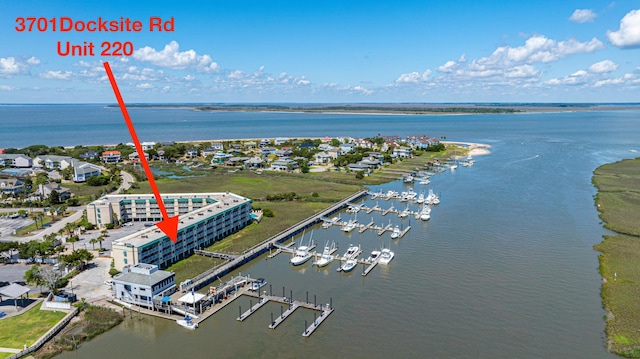 3701 Docksite Rd Unit 220, Edisto Island, SC 29438 - aerial view of a large body of water and numerous boat docks