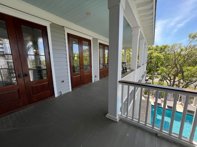 balcony with french doors