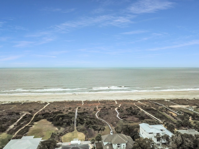 view of water feature featuring a beach view