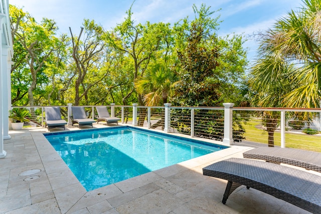 view of pool featuring a patio area