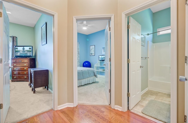 5406 E Crosland Ct, North Charleston, SC 29420 - bathroom with ensuite bath, wood finished floors, and shower / bathtub combination