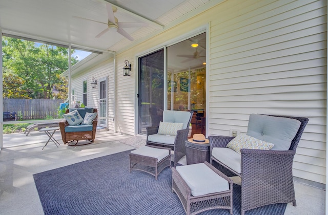 5406 E Crosland Ct, North Charleston, SC 29420 - view of patio with a ceiling fan and an outdoor living space