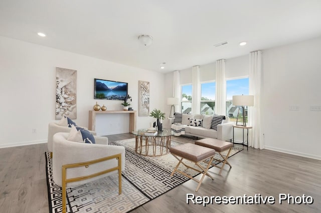 1219 Homecoming Blvd Unit Cc1-27, Ravenel, SC 29470 - living room featuring wood finished floors and recessed lighting