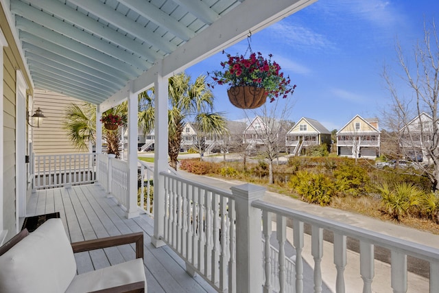 deck featuring a porch