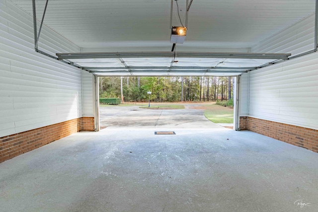 view of garage