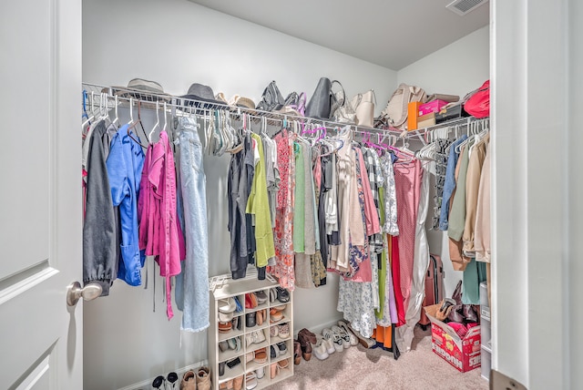 spacious closet featuring carpet