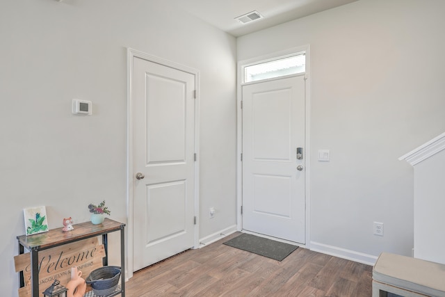 entrance foyer with wood-type flooring