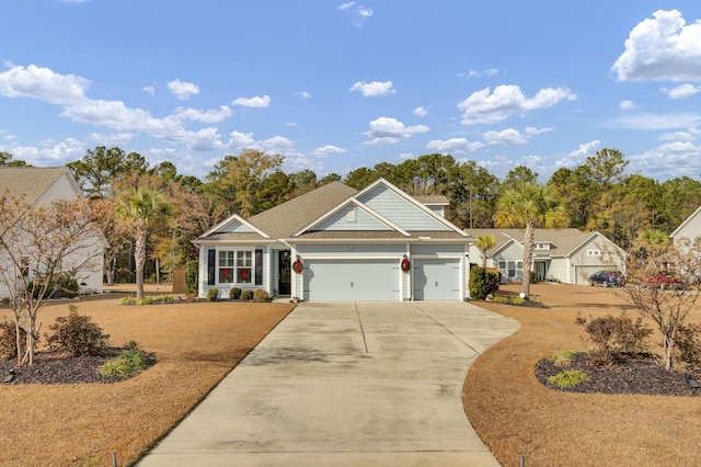 view of front facade with a garage