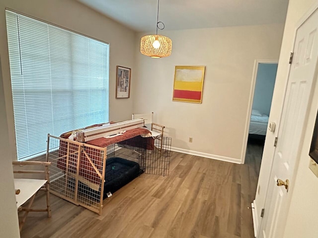 interior space with hardwood / wood-style flooring