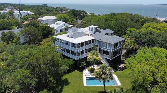 932 Middle St, Sullivans Island, SC 29482 - drone / aerial view of a pool area