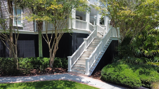 932 Middle St, Sullivans Island, SC 29482 - view of property featuring stairs