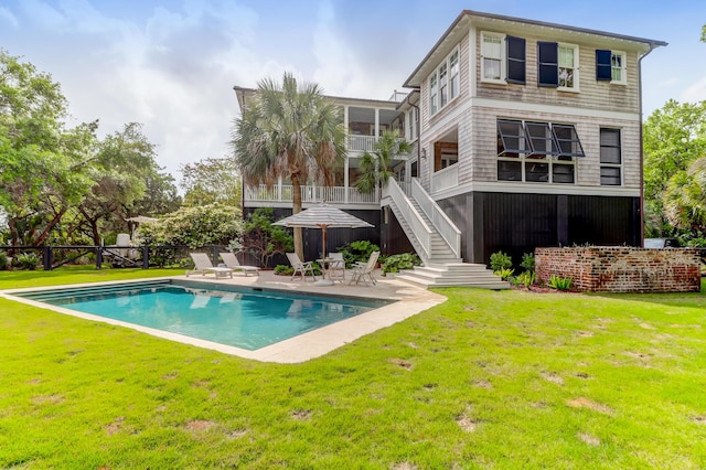 932 Middle St, Sullivans Island, SC 29482 - outdoor pool with a patio area and stairs