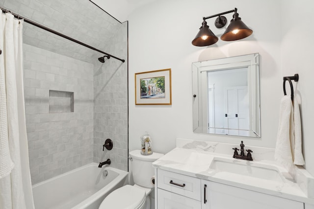1809 Rushland Grove Ln, Johns Island, SC 29455 - bathroom with vanity and shower / bathtub combination with curtain