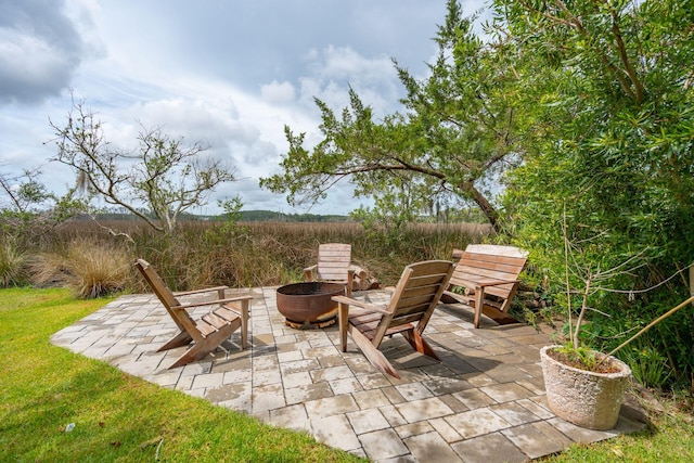 1809 Rushland Grove Ln, Johns Island, SC 29455 - view of patio / terrace with an outdoor fire pit