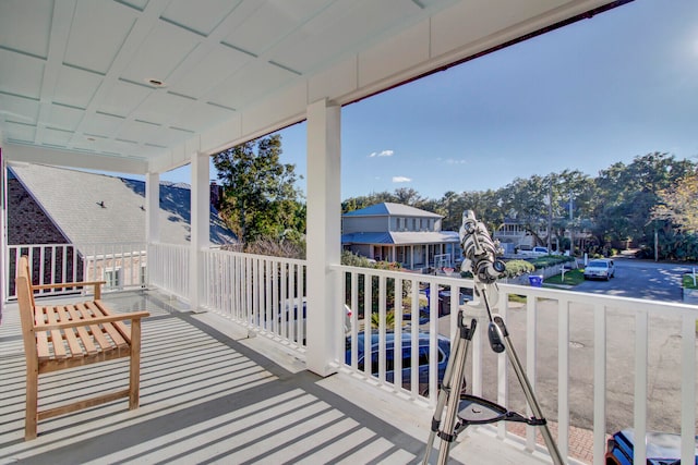 deck with covered porch