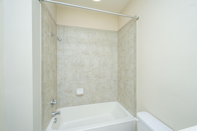 full bathroom with bathtub / shower combination and toilet