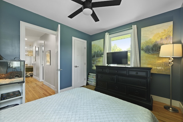 2605 Mona Ave, Charleston, SC 29414 - bedroom with wood finished floors, baseboards, and ceiling fan