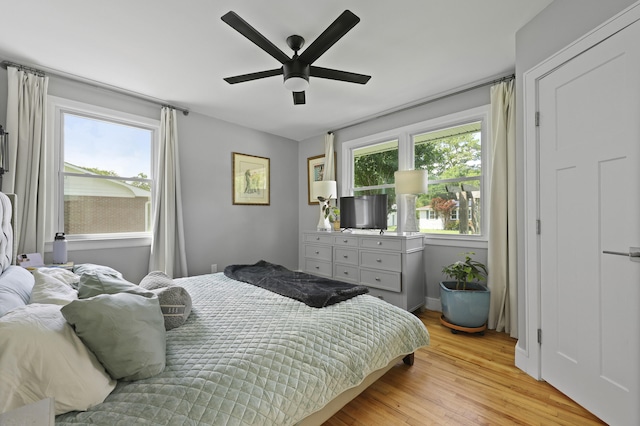 2605 Mona Ave, Charleston, SC 29414 - bedroom with light wood-style flooring and a ceiling fan