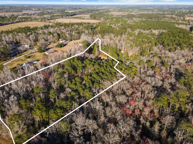 drone / aerial view with a forest view