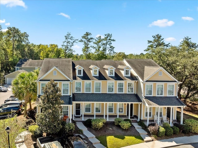 townhome / multi-family property featuring a porch