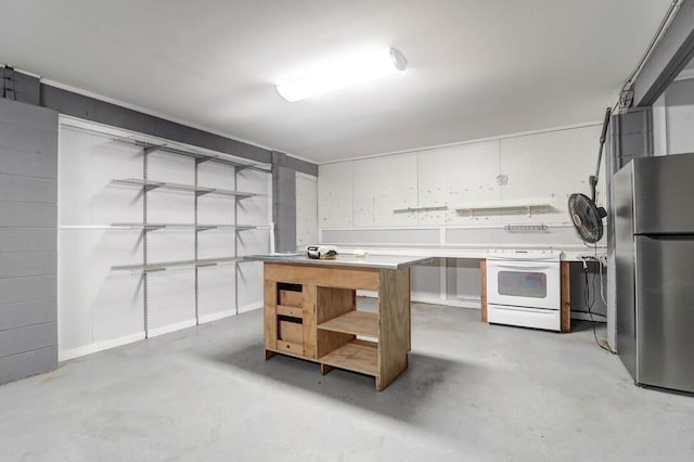 interior space with stainless steel fridge