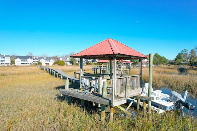 view of dock area