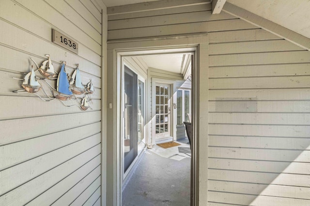 entrance to property with french doors