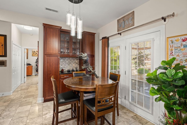 view of dining space