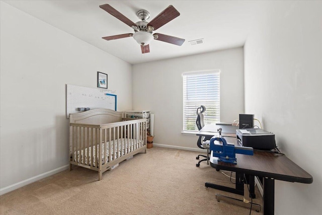1170 Deerberry Rd, Hanahan, SC 29410 - bedroom featuring carpet floors, an office area, baseboards, and a ceiling fan