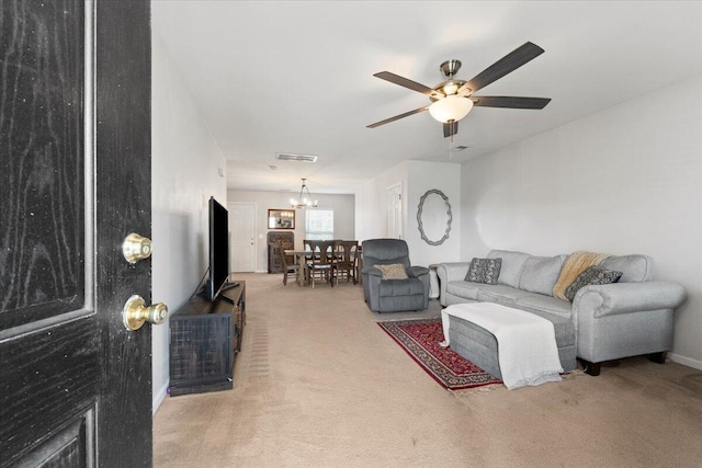 1170 Deerberry Rd, Hanahan, SC 29410 - carpeted living area featuring a chandelier and a ceiling fan