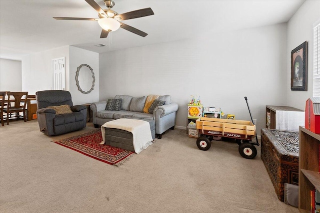 1170 Deerberry Rd, Hanahan, SC 29410 - carpeted living area with a ceiling fan