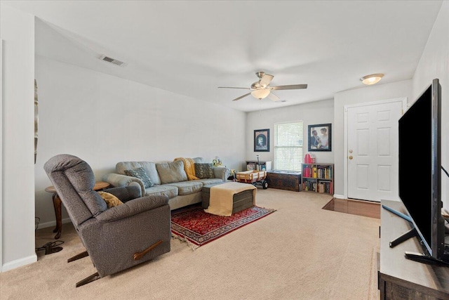 1170 Deerberry Rd, Hanahan, SC 29410 - living area with a ceiling fan and carpet floors
