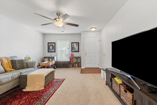 1170 Deerberry Rd, Hanahan, SC 29410 - living area featuring a ceiling fan and light carpet