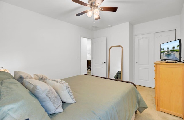 100 Runnels Cv, Summerville, SC 29485 - bedroom with light colored carpet, ceiling fan, and a closet