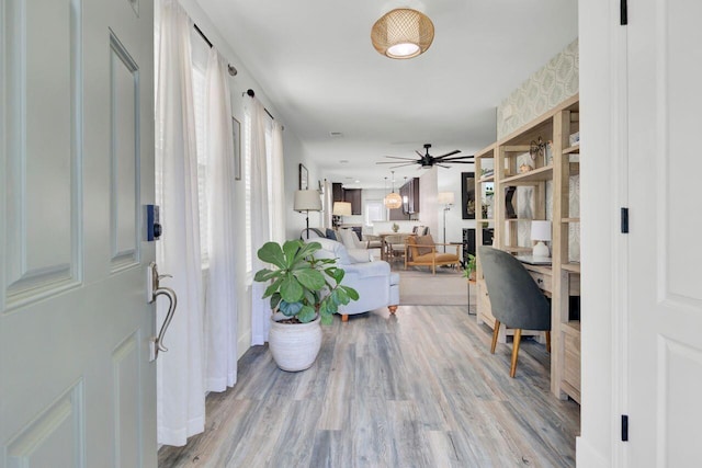 100 Runnels Cv, Summerville, SC 29485 - entryway featuring light wood-type flooring and ceiling fan