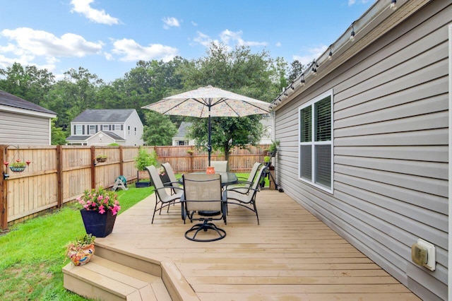 100 Runnels Cv, Summerville, SC 29485 - wooden deck with outdoor dining space