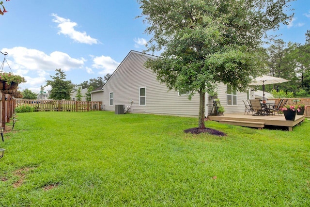 100 Runnels Cv, Summerville, SC 29485 - view of yard with a deck, outdoor dining space, and central AC