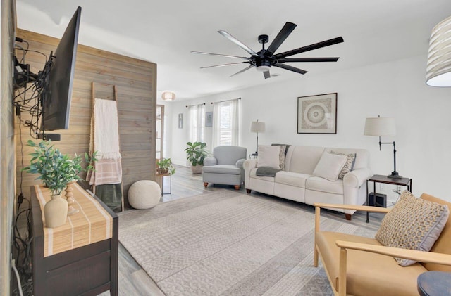 100 Runnels Cv, Summerville, SC 29485 - living room with a ceiling fan and wood finished floors