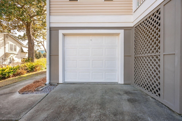 view of garage