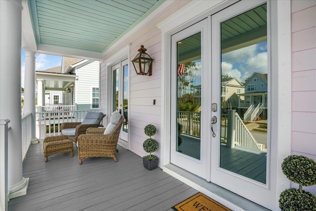 deck featuring covered porch