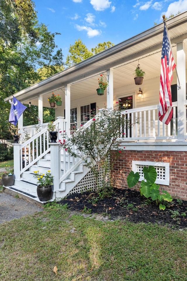 exterior space with a porch