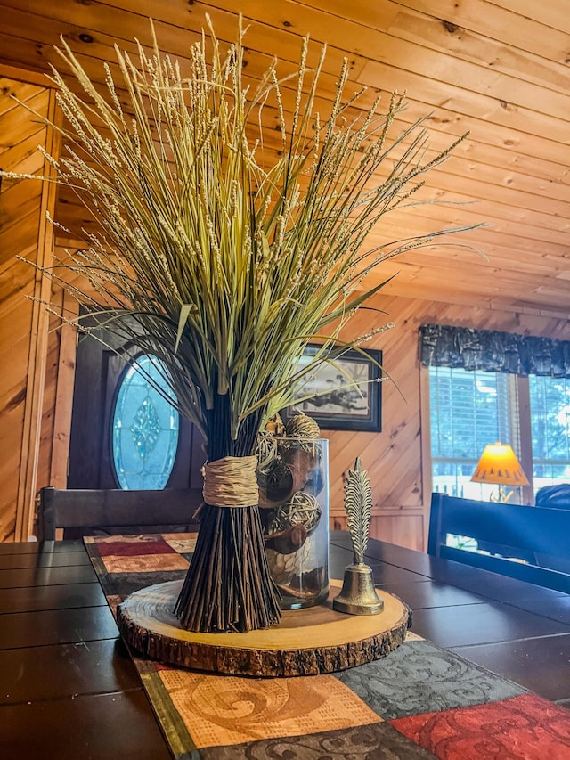 interior details with wooden walls