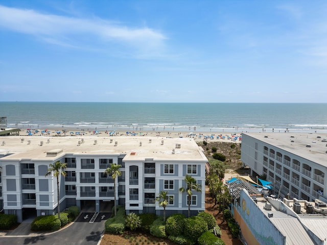 property view of water with a beach view