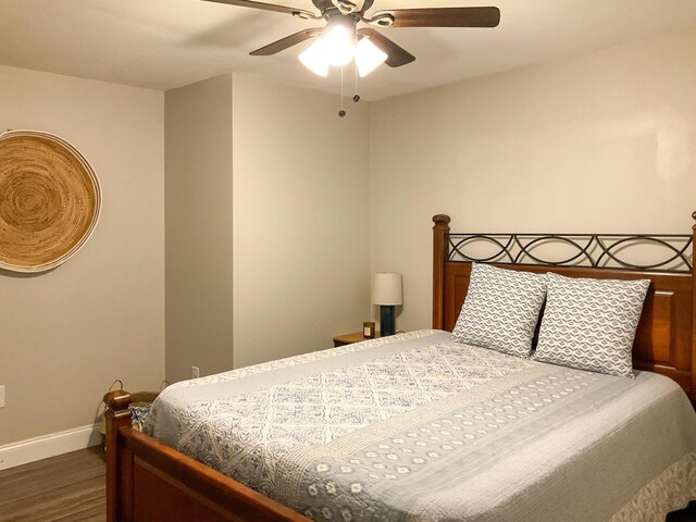 6 Littlefield St, Inman, SC 29349 - bedroom with dark wood-style floors, baseboards, and ceiling fan